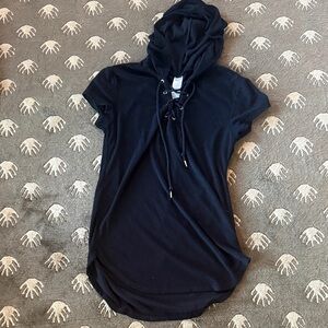 Black Swim Coverup with Gold Eyelets